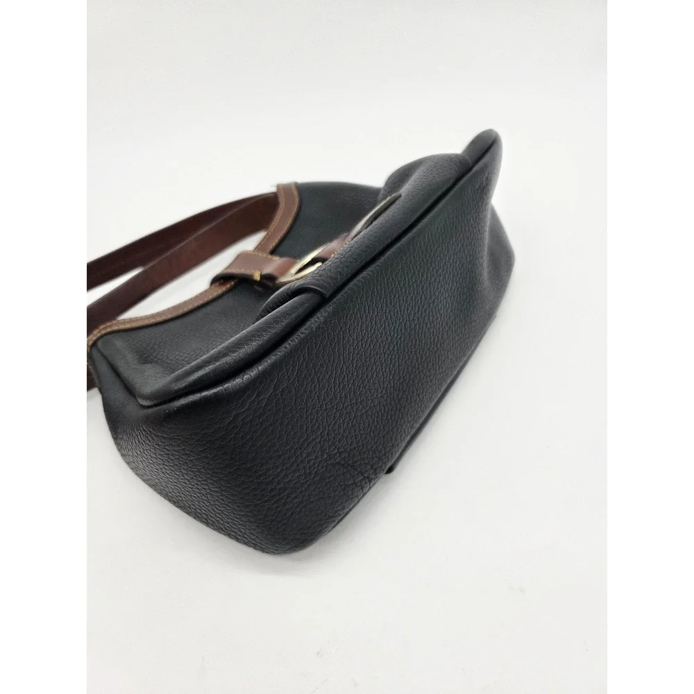 Dooney & Bourke Pebble Grain Hobo Purse‎ Shoulder Handbag Black Brown Gold